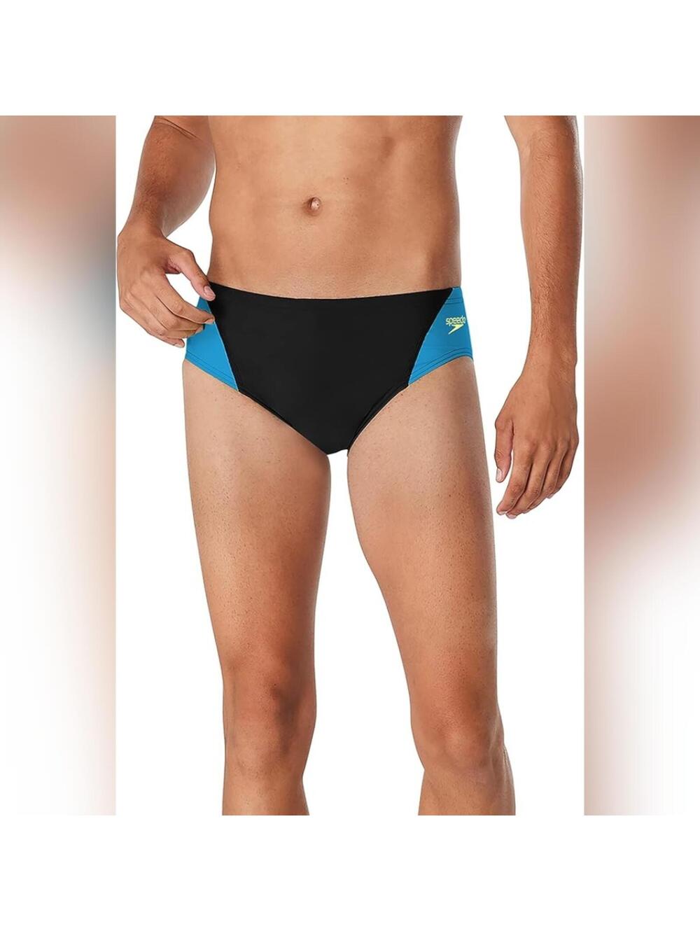 NWT Speedo Mens Swimsuit Brief, Eco Prolt Solid, Size 30